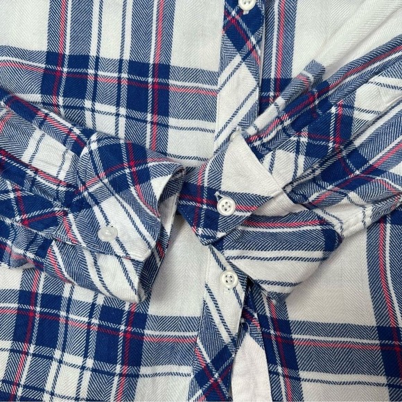 Rails Hunter Plaid Shirt Small Button Down Long Sleeve White Blue Raspberry Soft - Picture 9 of 13